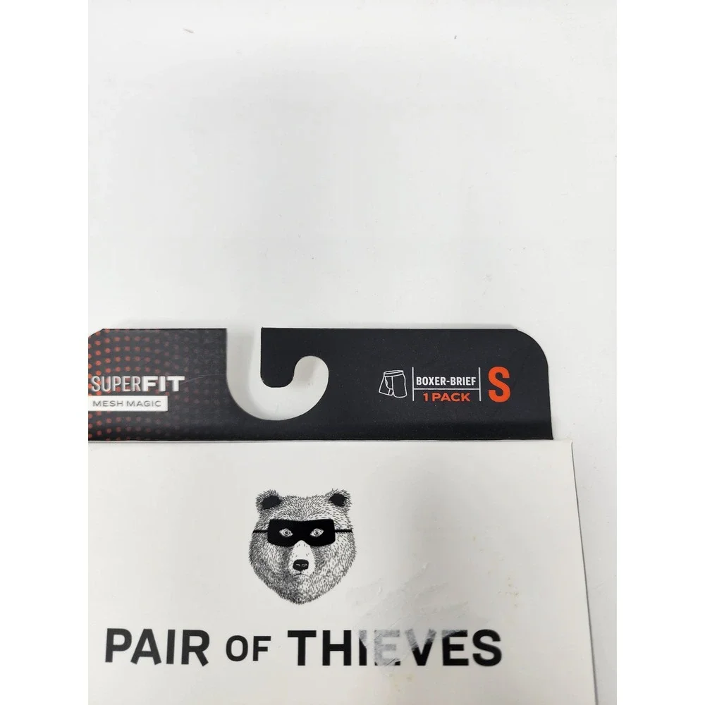Pair of Thieves Mens SuperFit Boxer Briefs Black Polyamide Blend Size Small